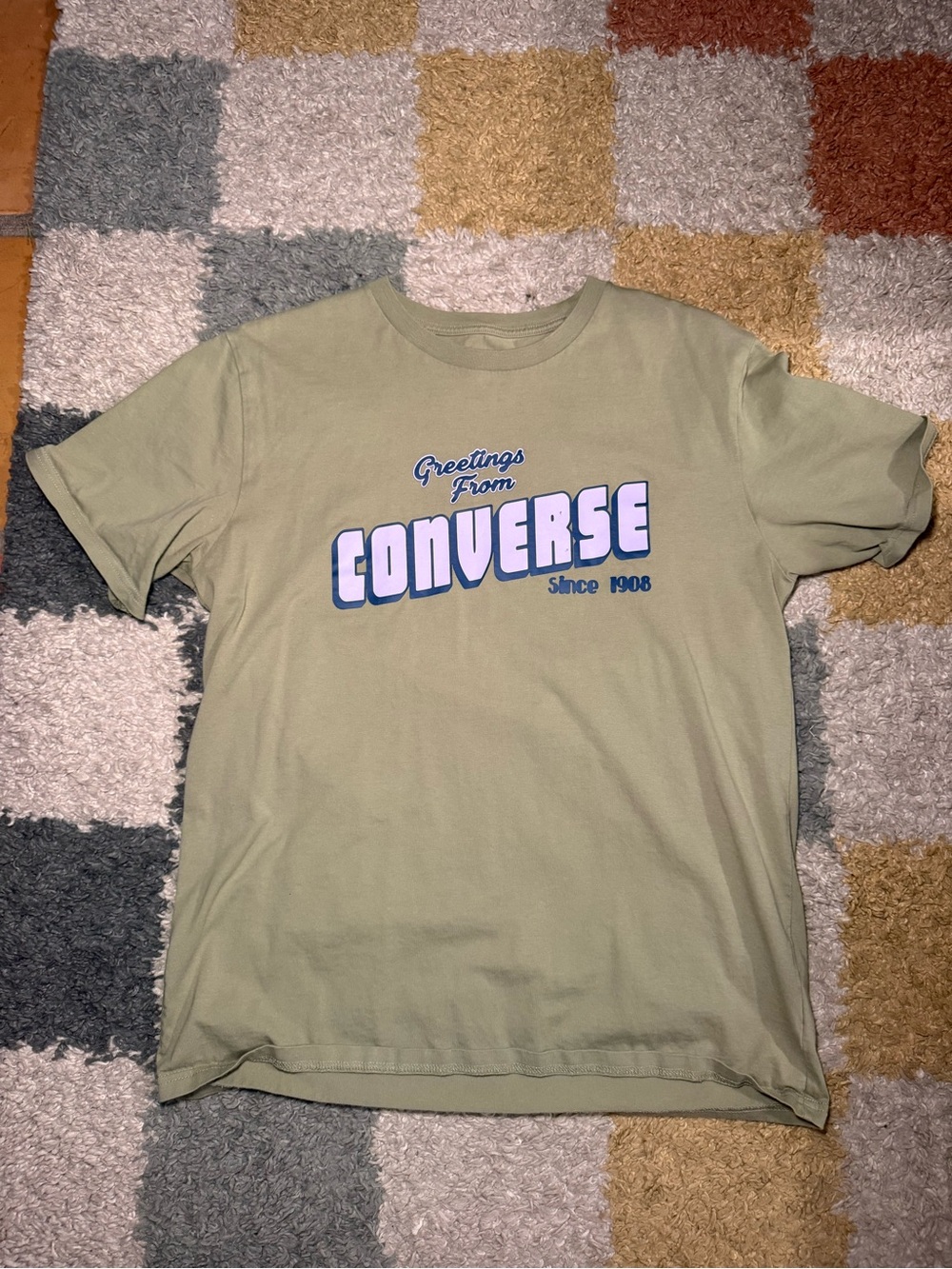 Converse Olive Green Tee with Pastel Graphic